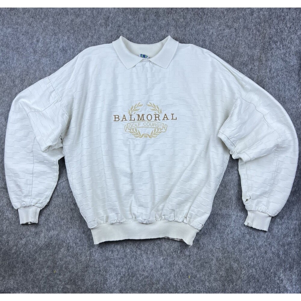 Vintage Wek Men's Balmoral Golf Course Pullover Sweatshirt Collared 90's Sz M/L